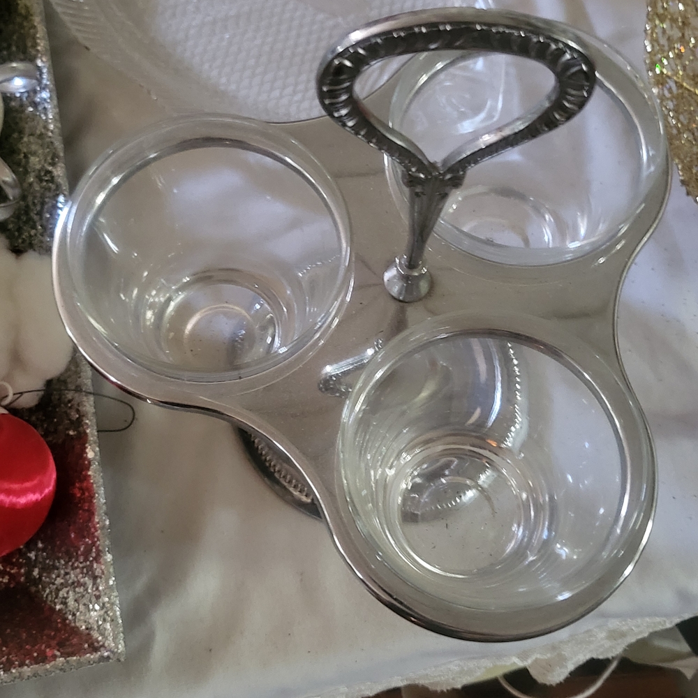 Elegant Silver and Glass Serveware Set